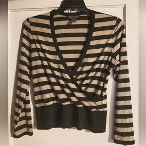 Banana Republic Black and Tan Cris-Cross Sweater, Size XL